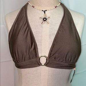💥NWT Mossimo Bronze bikini halter top